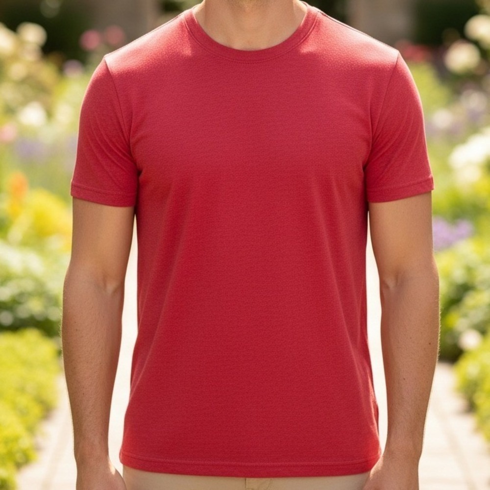 Adidas Mens Short Sleeve Crew Neck Athletic T-Shirt Red‎ Solid HE6001